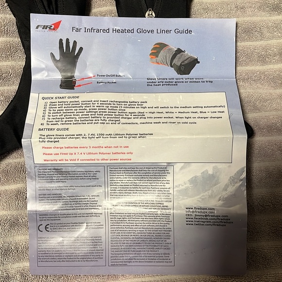 Small heated glove liners - Fired Up X apparel - Picture 7 of 9